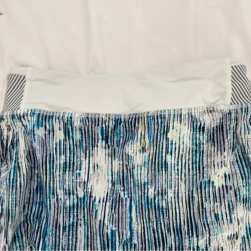 Lululemon Time To Shine Blurry Belle Multi Battleship White Striped Tennis Skirt